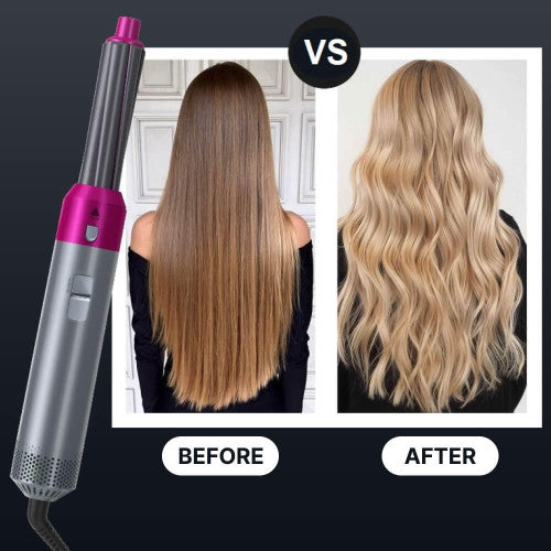 5-in-1 Hair Dryer Brush and Curling Iron Set for Quick Drying, Styling, and Curling Hair at Home