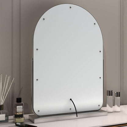 Large Arched LED Vanity Mirror | 360° Rotation, Dimmable Brightness & 3 Light Modes for Bedroom and Dressing Room