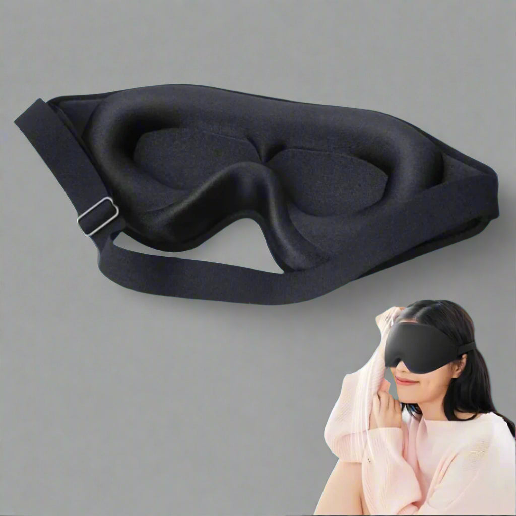 3D Light Blocking Sleep Eye Mask with Adjustable Strap for Travel, Meditation, Insomnia Relief, and Deep Sleep
