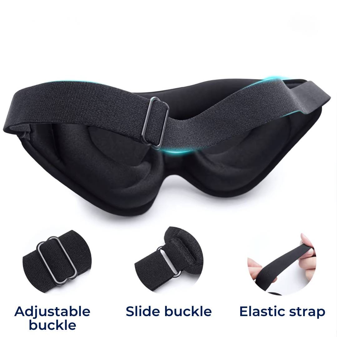 3D Light Blocking Sleep Eye Mask with Adjustable Strap for Travel, Meditation, Insomnia Relief, and Deep Sleep