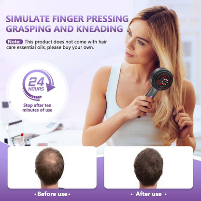 Red Light Therapy Scalp Massager – Infrared & Blue LED Hair Growth Brush with Oil Dispenser | Electric Scalp Detox & Massage Comb