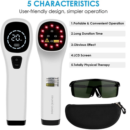 Cold Laser LLLT Therapy Device – Handheld Red Light Laser for Pain Relief and Muscle Recovery