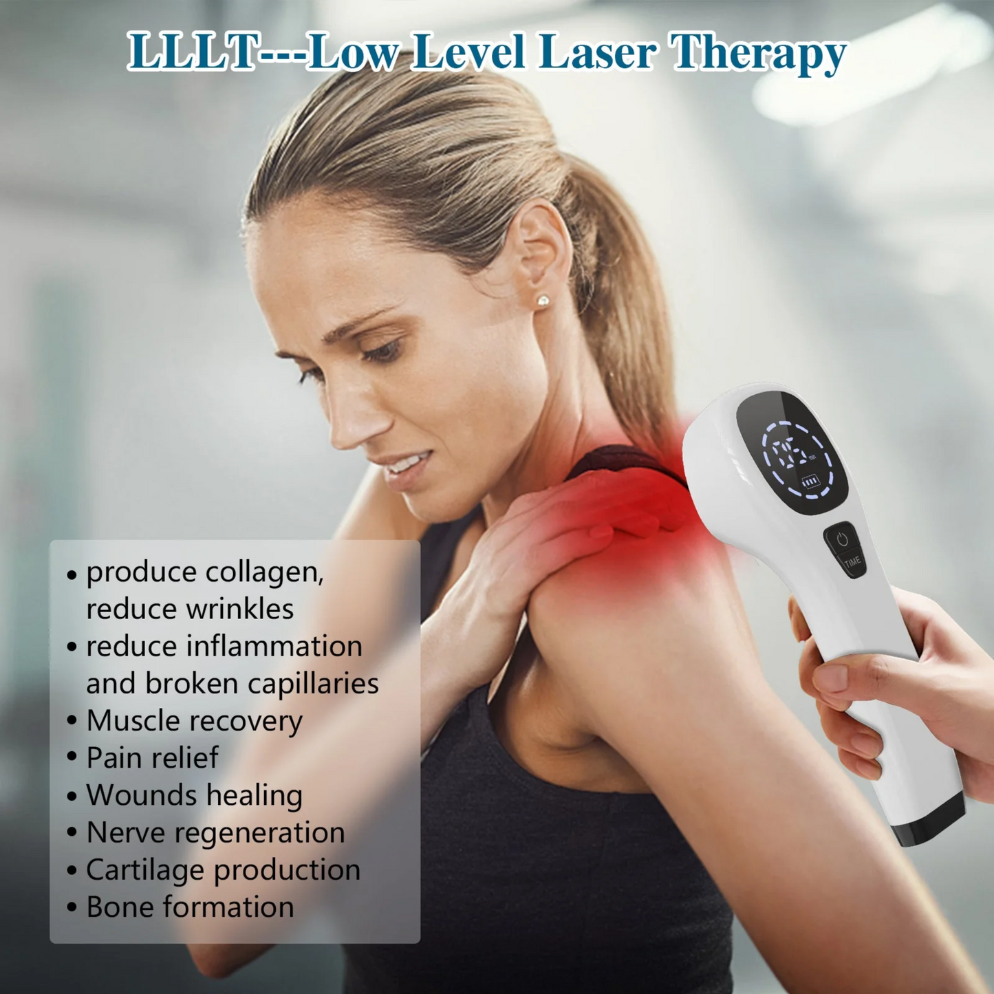 Cold Laser LLLT Therapy Device – Handheld Red Light Laser for Pain Relief and Muscle Recovery