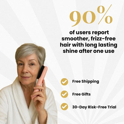 Wireless Heated Hair Brush | Customizable Heat Settings & Safe for All Hair Types, Perfect for Travel and On-the-Go Styling