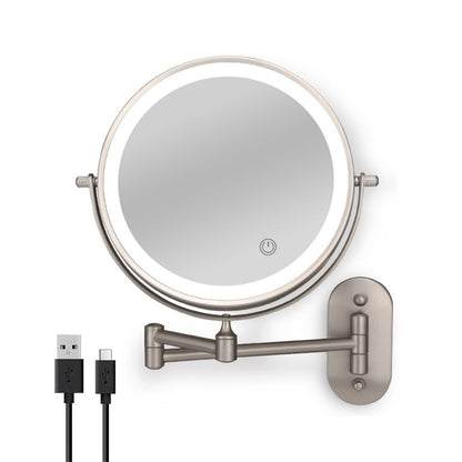 Rechargeable Lighted Magnifying Mirror for Makeup and Shaving - Mountable Bathroom Essentials