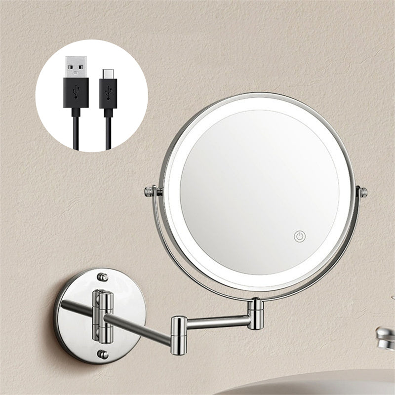 Rechargeable Lighted Magnifying Mirror for Makeup and Shaving - Mountable Bathroom Essentials