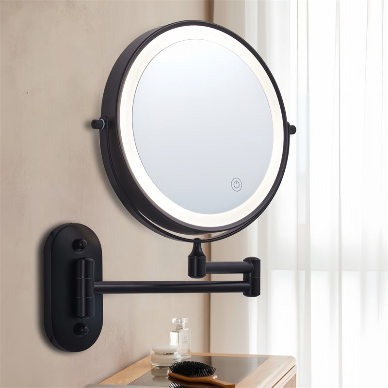 Rechargeable Lighted Magnifying Mirror for Makeup and Shaving - Mountable Bathroom Essentials