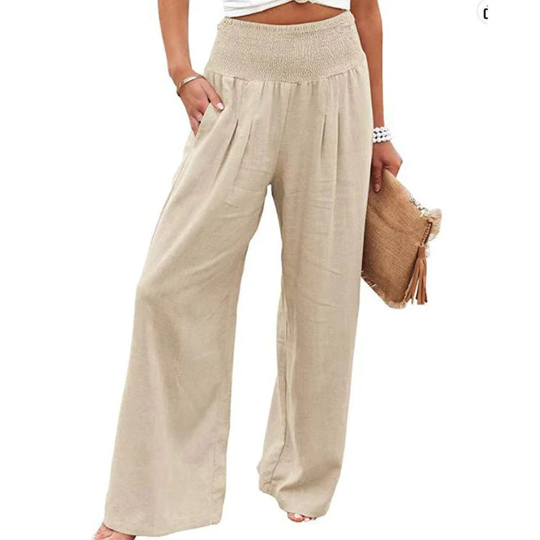 Linen Summer Trousers | Lightweight, Stretchable & Comfortable for Women on Warm Days