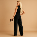 Wrap Jumpsuit for Women with Tailored Fit and Wide Legs