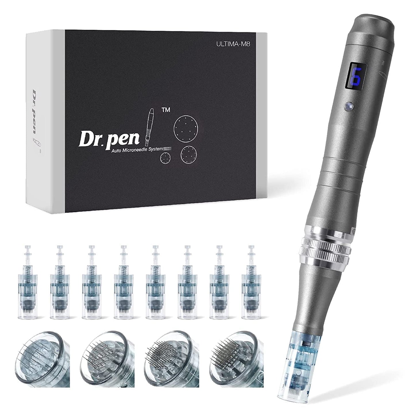 Dr. Pen Ultima M8 Professional Microneedling Pen | Professional Microneedling Dermapen | USB Rechargeable with Cartridges