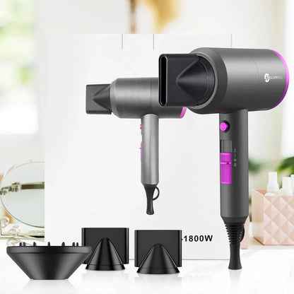 Ionic Hair Dryer with Diffuser | Lightweight, Quiet & Powerful Hair Dryer for Curls, Frizz Control & Fast Drying – Professional Styling Tool
