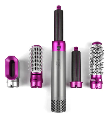 5-in-1 Hair Styler & Curling Iron | Hot Air Brush Multistyler with Attachments for Waves, Volume & Curls – Fast Heat, Easy for Beginners