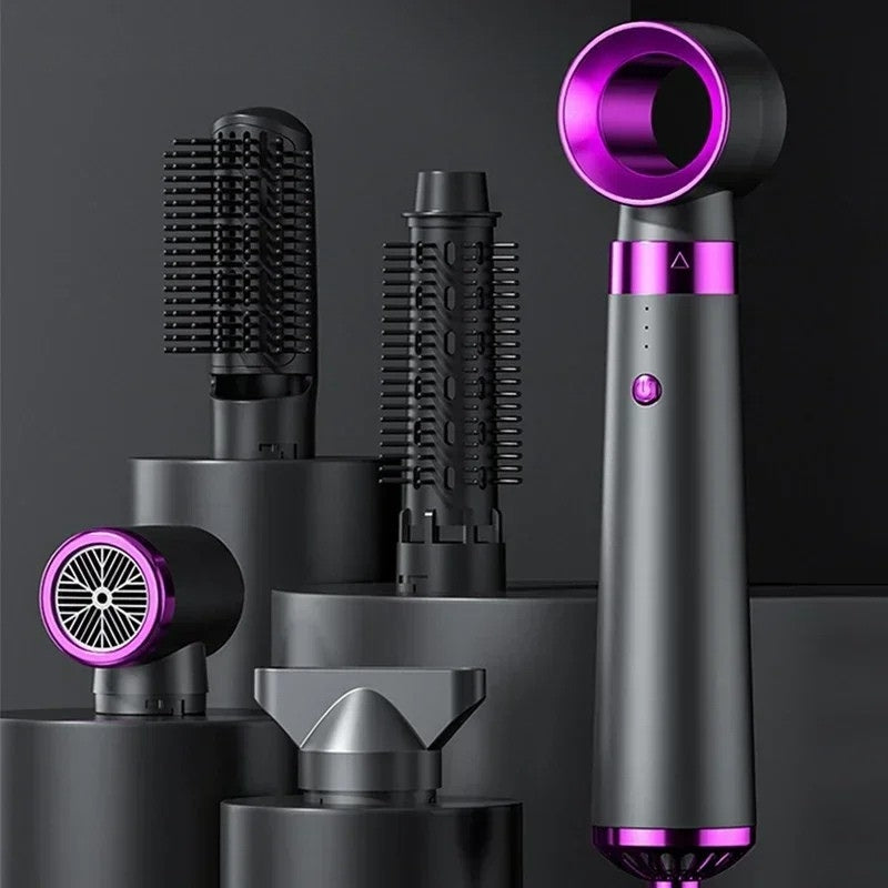 5-in-1 Negative Ion Hair Dryer and Hot Cold Air Styler Comb for Professional Hair Care and Fast Drying