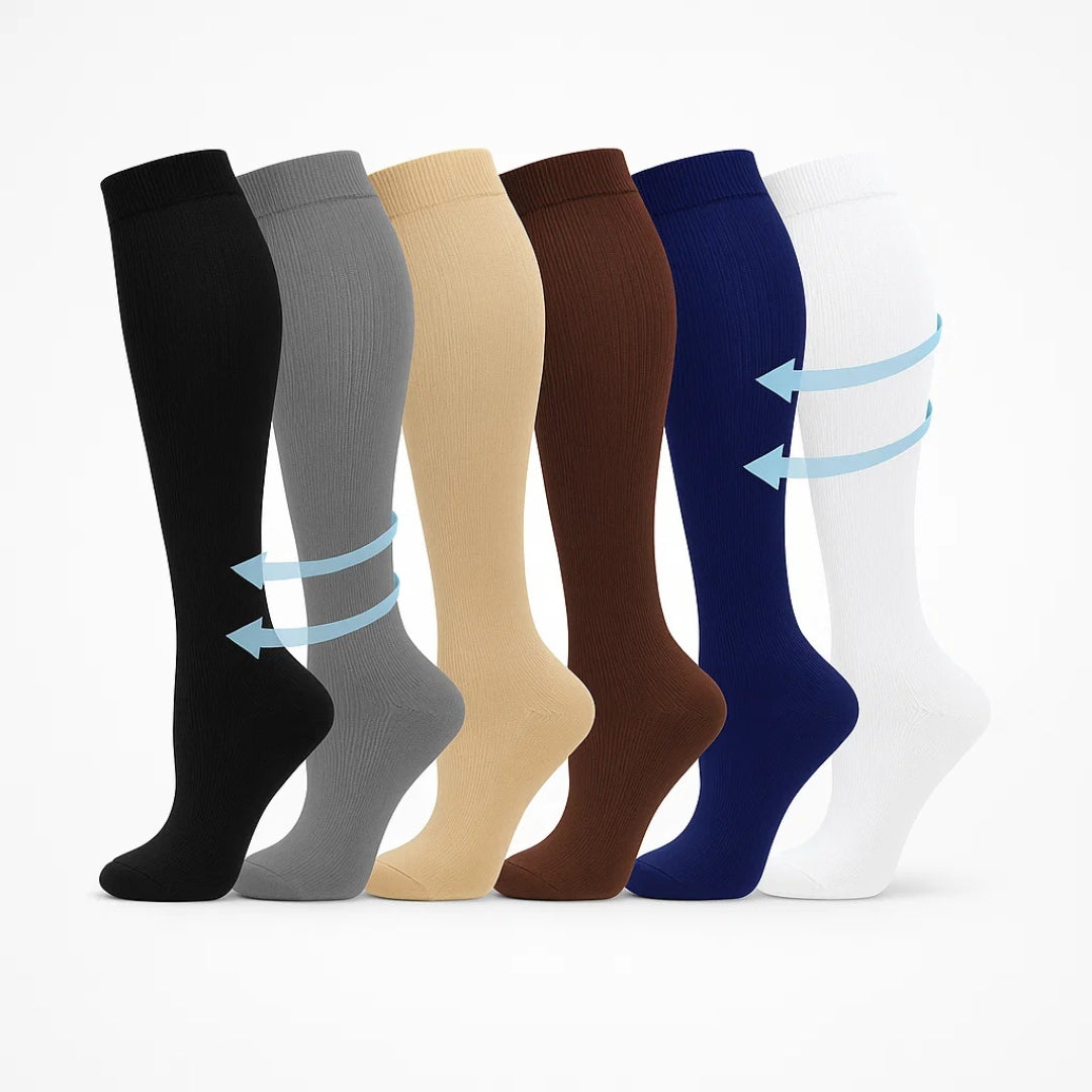 Graduated Compression Socks for Improved Blood Circulation and Pain Relief - Ideal for Athletes, Travelers, and Varicose Veins Support