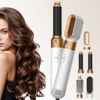 5-in-1 Hair Dryer Hot Comb Set - Professional Curling Iron & Hair Straightener Styling Tool Airstyler & Home Use