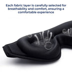 3D Light Blocking Sleep Eye Mask with Adjustable Strap for Travel, Meditation, Insomnia Relief, and Deep Sleep