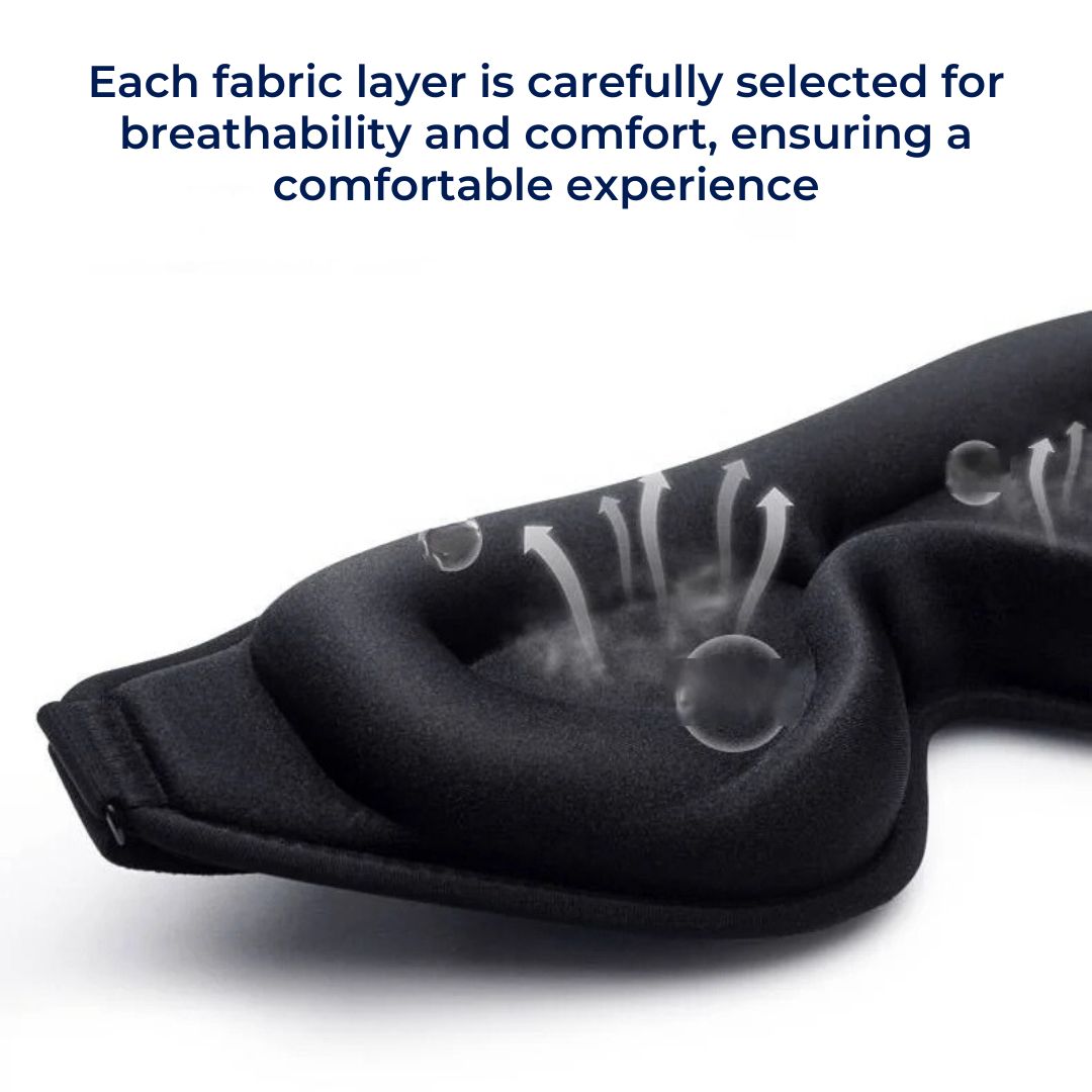 3D Light Blocking Sleep Eye Mask with Adjustable Strap for Travel, Meditation, Insomnia Relief, and Deep Sleep