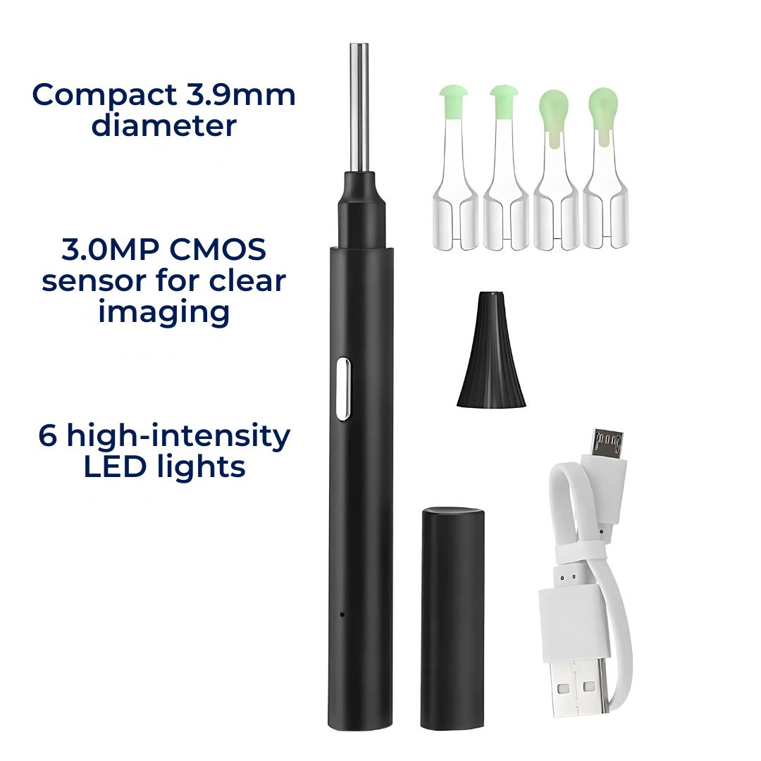 Earwax Removal Tool with LED Camera | Safe, Soft Tips for Gentle Ear Cleaning and Monitoring Ear Health