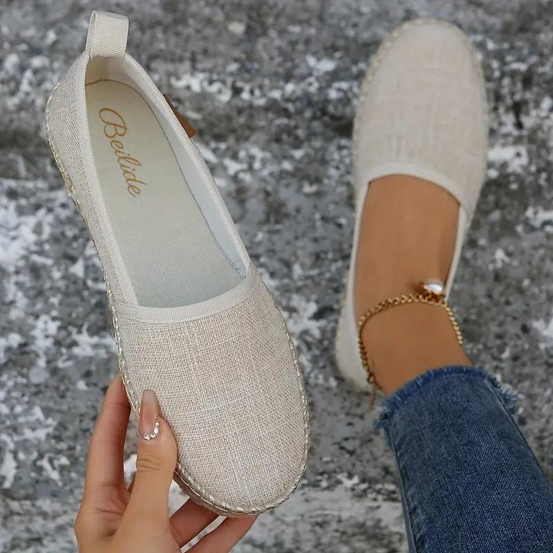 Flat Canvas Espadrilles for Women | Lightweight, Slip-On Design & Comfortable Summer Shoes for Casual Outfits