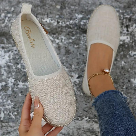 Flat Canvas Espadrilles for Women | Lightweight, Slip-On Design & Comfortable Summer Shoes for Casual Outfits