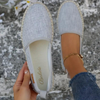 Flat Canvas Espadrilles for Women | Lightweight, Slip-On Design & Comfortable Summer Shoes for Casual Outfits