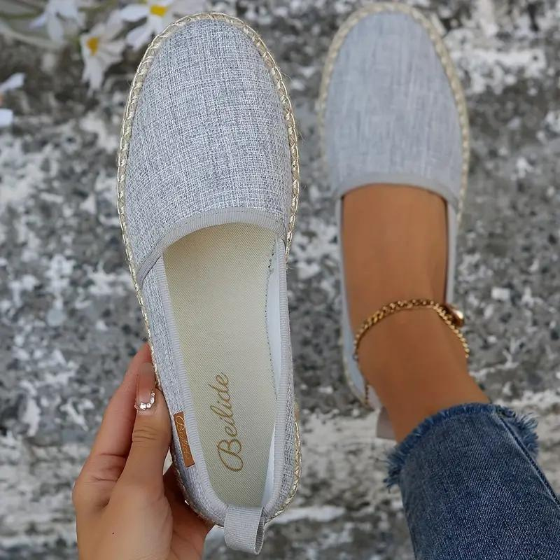 Flat Canvas Espadrilles for Women | Lightweight, Slip-On Design & Comfortable Summer Shoes for Casual Outfits