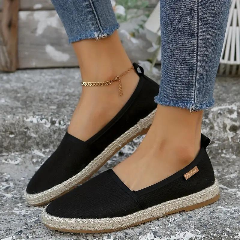 Flat Canvas Espadrilles for Women | Lightweight, Slip-On Design & Comfortable Summer Shoes for Casual Outfits