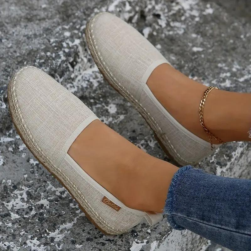 Flat Canvas Espadrilles for Women | Lightweight, Slip-On Design & Comfortable Summer Shoes for Casual Outfits