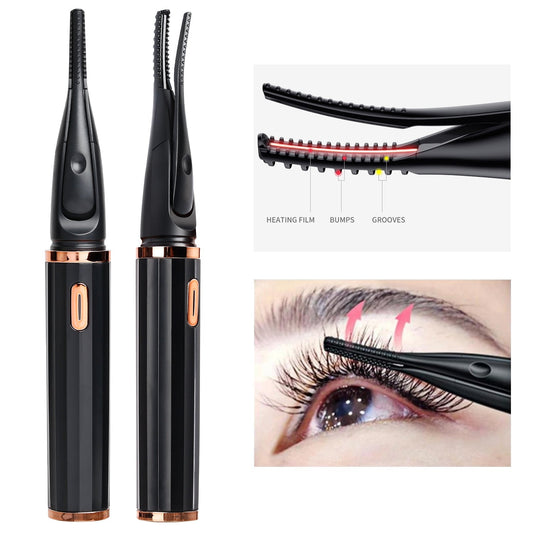 Heated Electric Eyelash Curler | 3 Temperature Modes, Quick Heating & USB Rechargeable for Natural and False Lashes