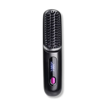 Wireless Heated Hair Brush | Customizable Heat Settings & Safe for All Hair Types, Perfect for Travel and On-the-Go Styling
