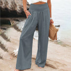 Linen Summer Trousers | Lightweight, Stretchable & Comfortable for Women on Warm Days