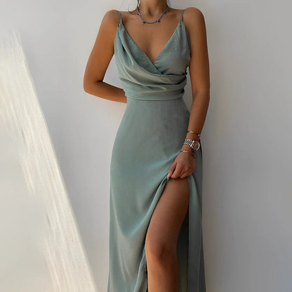 Satin Summer Dress | Lightweight, Breathable & Perfect for Beach Days and Evening Outings