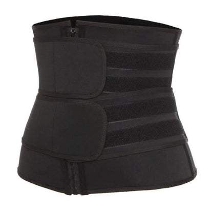 Women's Latex Waist Trainer | Double Compression Straps & Zipper for High-Intensity Workouts