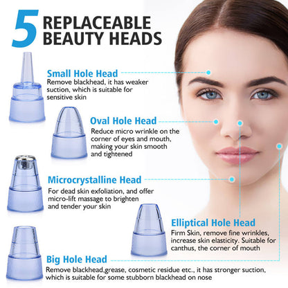 Electric Blackhead Remover | Deep Cleansing, Powerful Suction & Customizable for Clearer Skin at Home