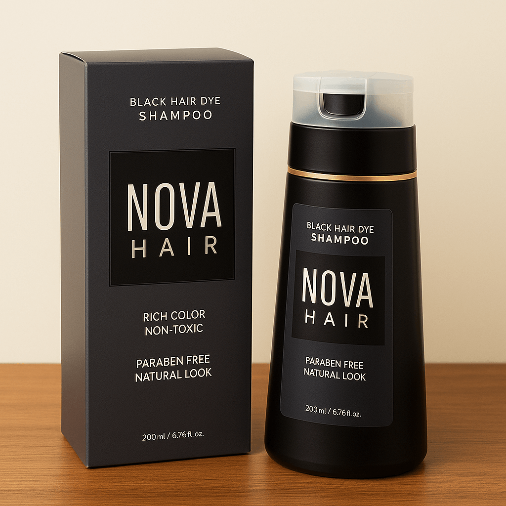 NovaHair Instant Dye Shampoo – Get Natural Black Hair in Minutes
