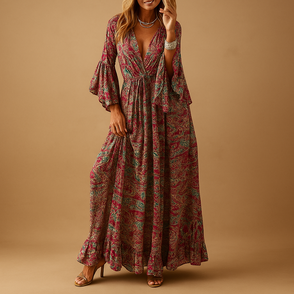 Long Boho Dress for Women - Comfortable Fit, Lightweight Fabric, Perfect for Summer Wear