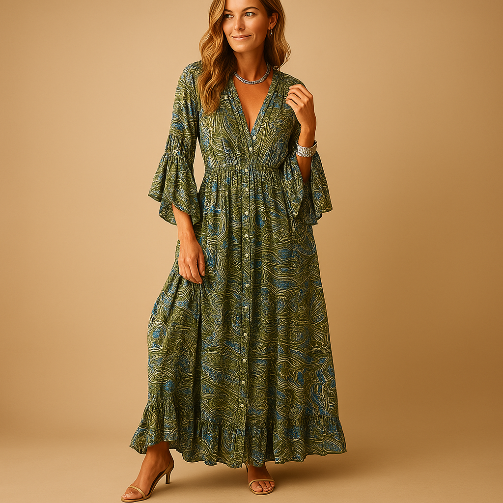 Long Boho Dress for Women - Comfortable Fit, Lightweight Fabric, Perfect for Summer Wear