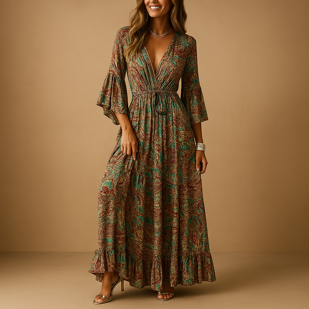 Long Boho Dress for Women - Comfortable Fit, Lightweight Fabric, Perfect for Summer Wear