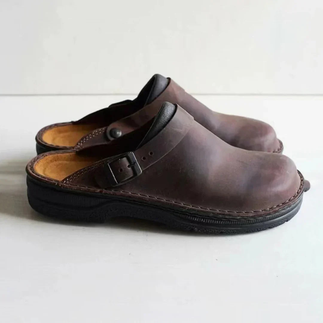 Men’s Faux Leather Slippers | Comfortable, Durable & Non-Slip for Home and Casual Wear