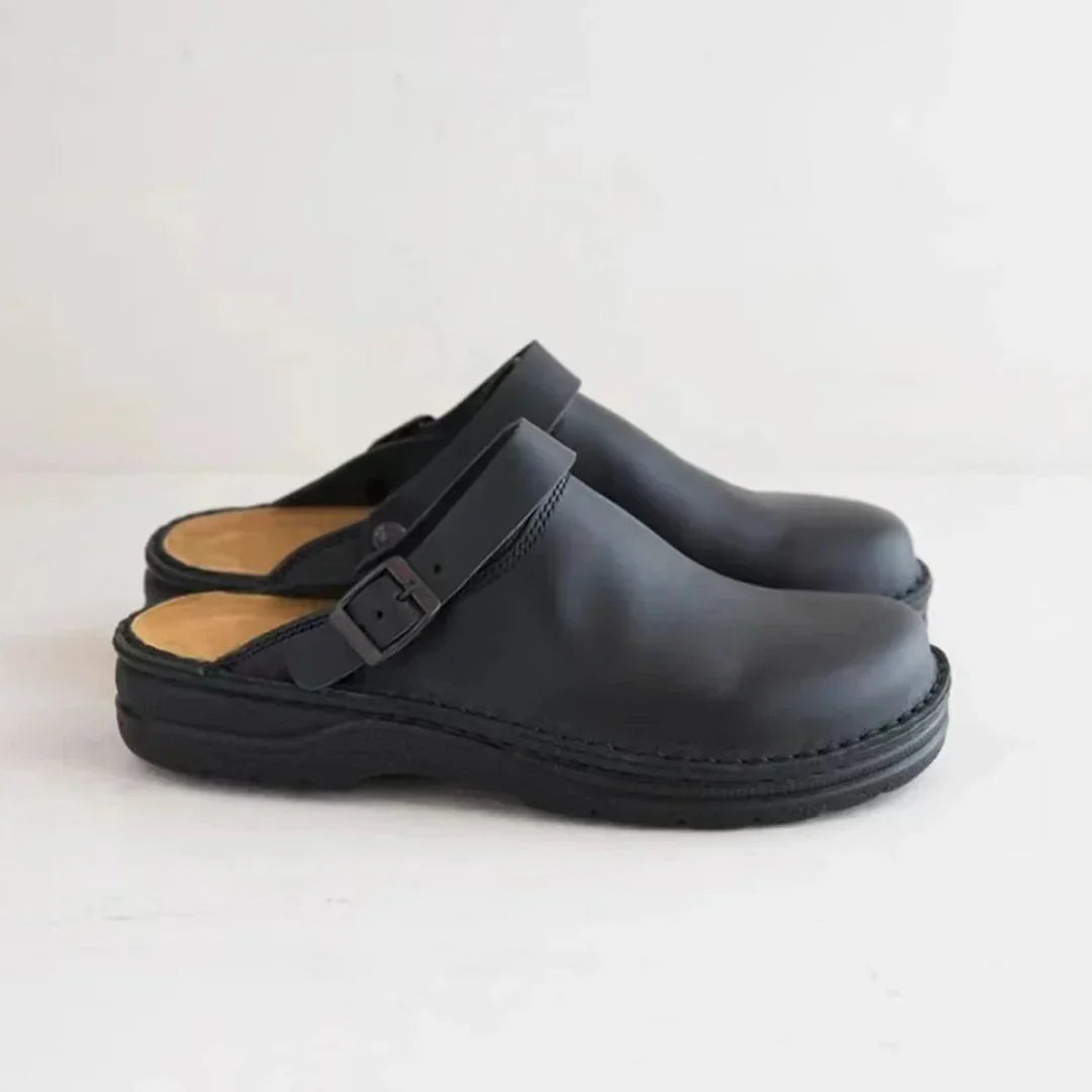 Men’s Faux Leather Slippers | Comfortable, Durable & Non-Slip for Home and Casual Wear