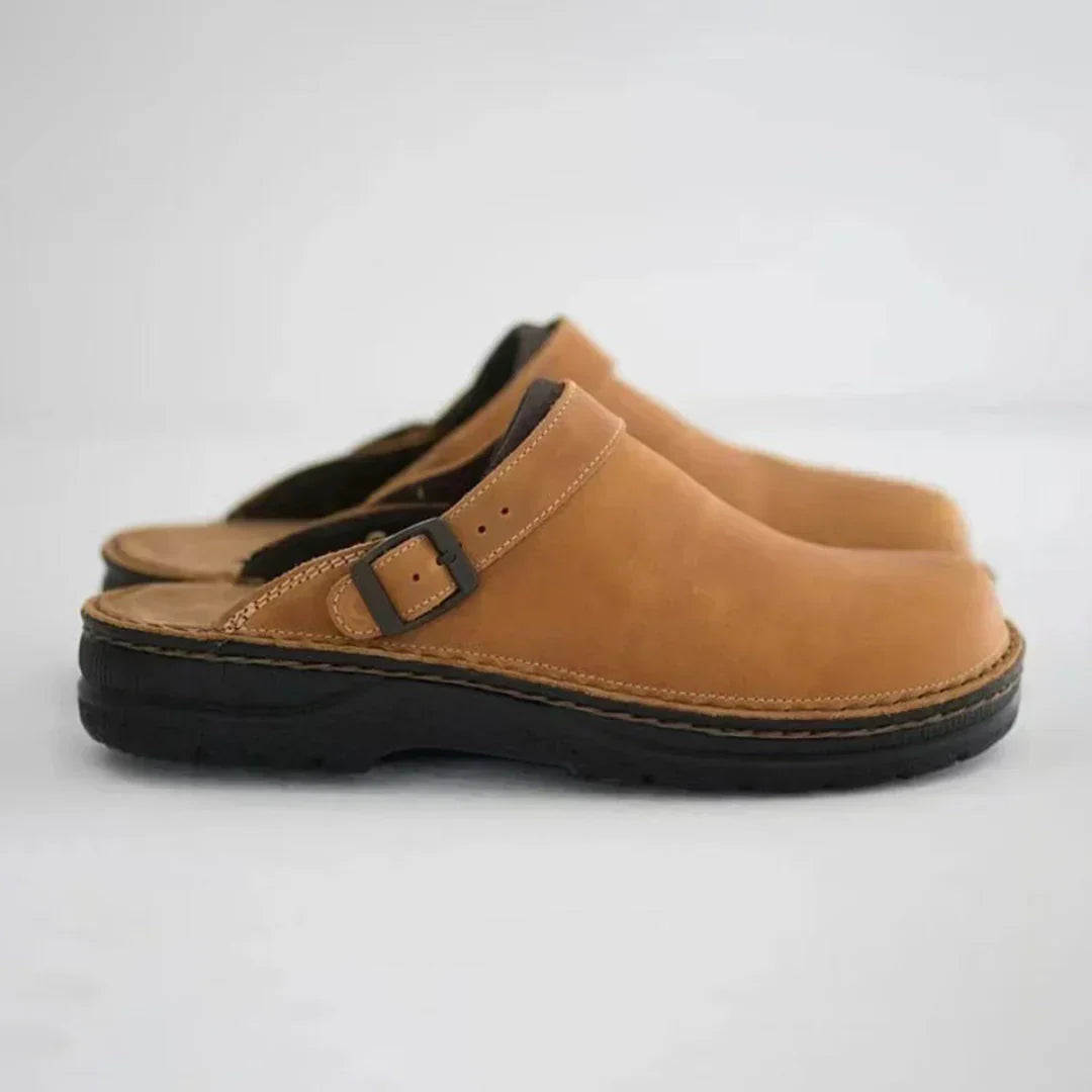 Men’s Faux Leather Slippers | Comfortable, Durable & Non-Slip for Home and Casual Wear