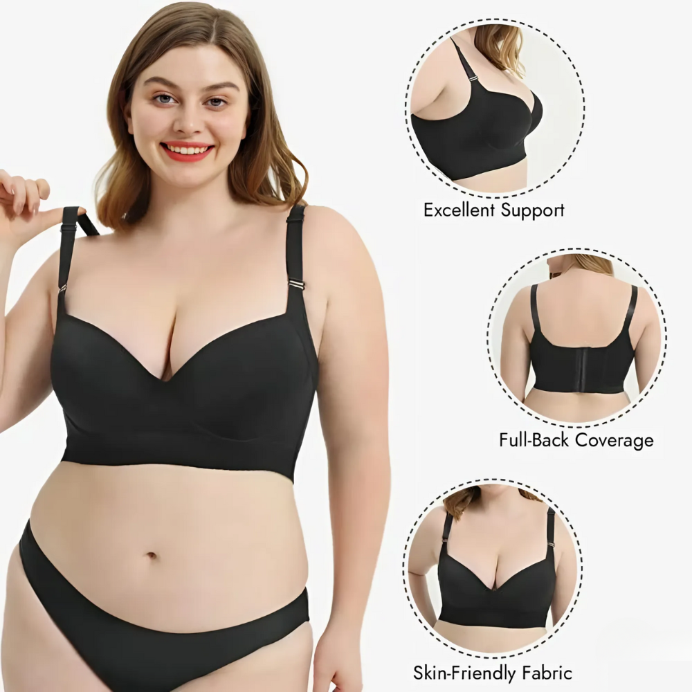 Magic Back Smoothing Push-Up Bra | Full Bust Lifted, Adjustable Straps & Comfortable for Everyday Wear