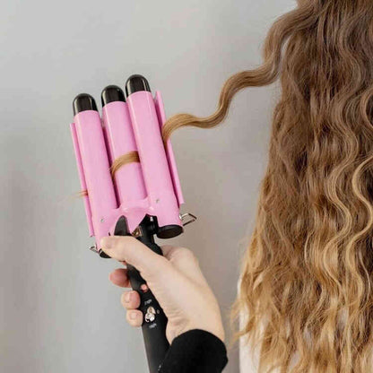 Triple Barrel Waver | Effortless Beach Waves with Large 32mm Barrels | 32mm PRO Waver for All Hair Textures