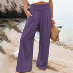 Linen Summer Trousers | Lightweight, Stretchable & Comfortable for Women on Warm Days