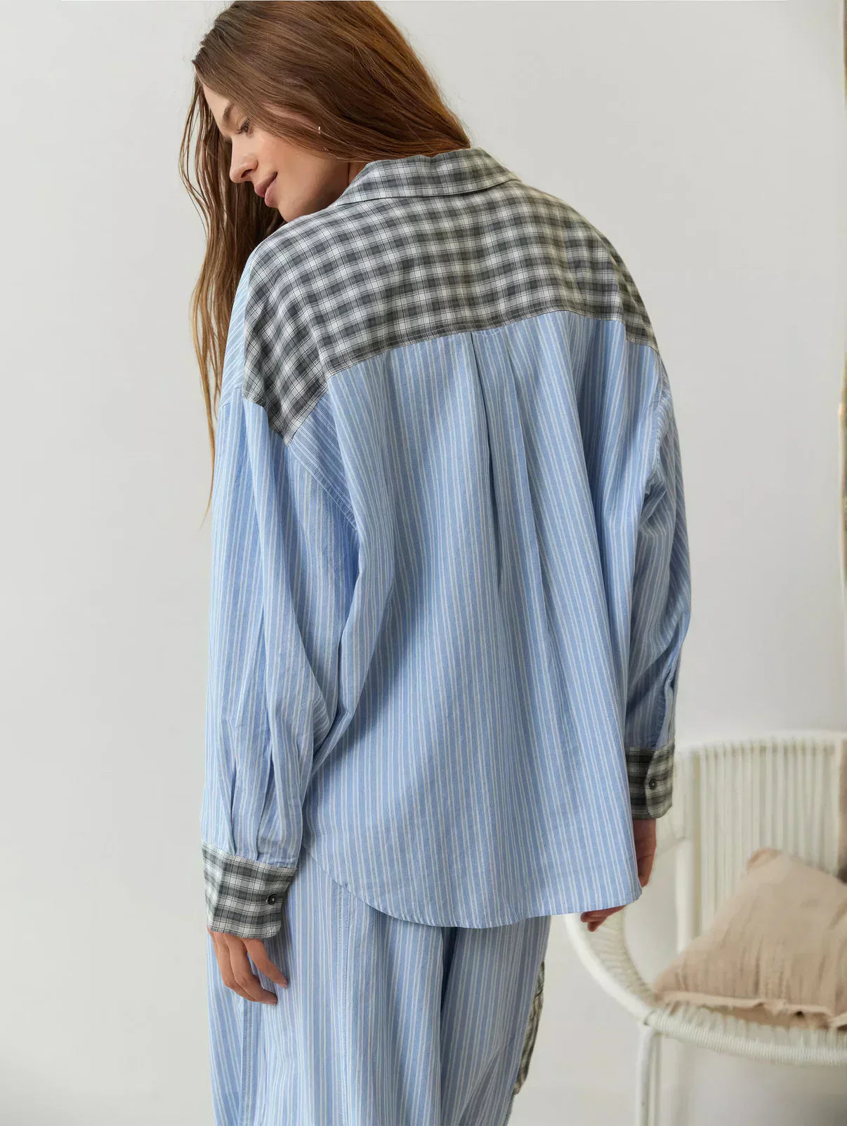 Women's Relaxed Fit 2-Piece Pyjama Set | Long Sleeve Button Shirt & Trousers for Sleeping, Lounging & Casual Mornings at Home