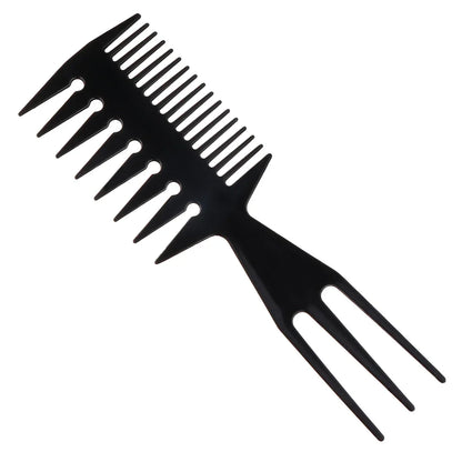 Wide Tooth Retro Oil Head Comb for Detangling Curly Hair - Professional Barber Fork Comb for Slicked Back Hairstyles