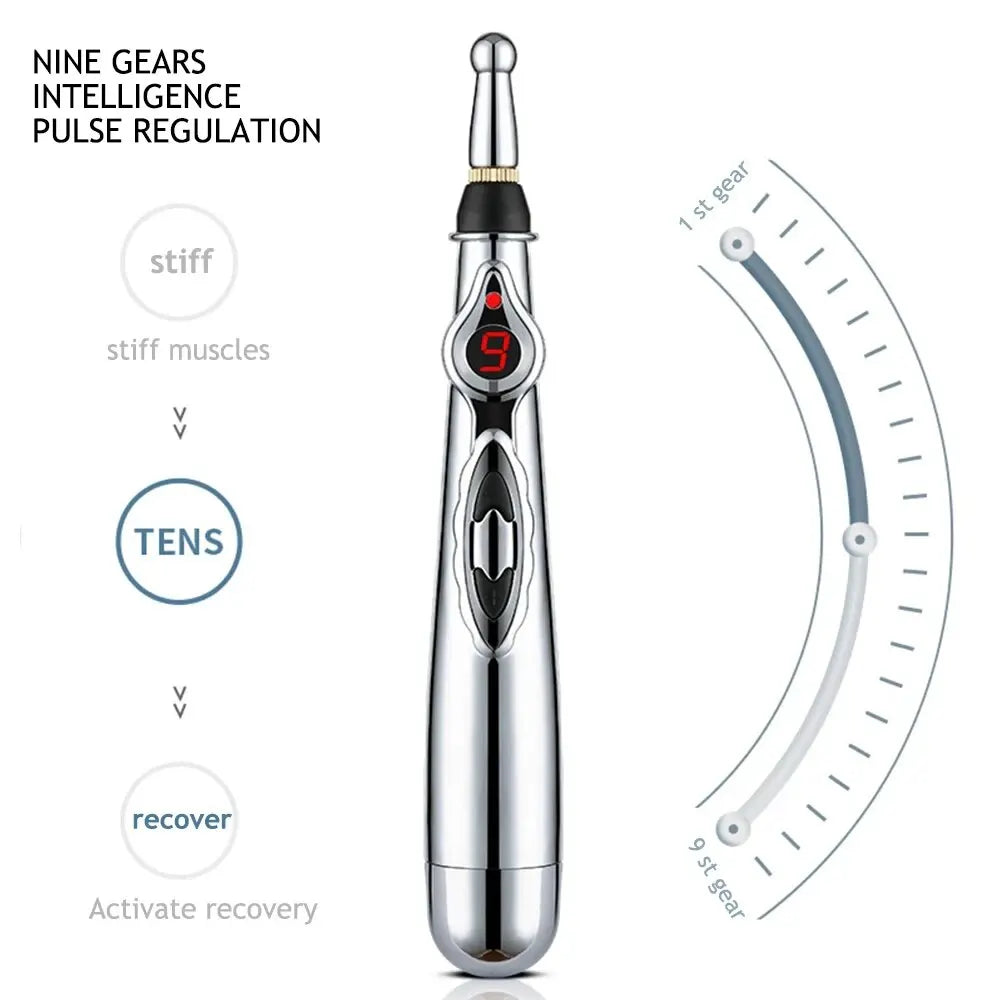 5-in-1 Electric Deep Tissue Massage Pen for Muscle Relaxation - 9 Gears Body & Back Massager for Tired Muscles - Ideal for Men & Women