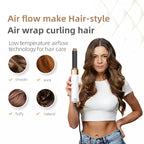 5-in-1 Hair Styler Set | Curling Wand & Hot Air Brush with Interchangeable Attachments for Waves, Volume & Defined Curls
