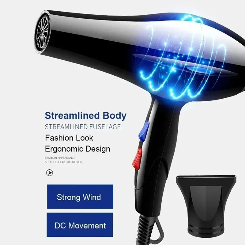 2200W Professional Ionic Hair Dryer with Fast Heating & Hot/Cold Settings for Quick Drying & Styling