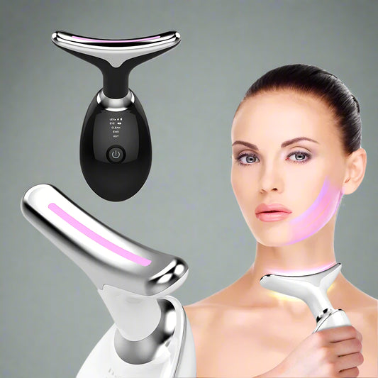 Revitalis™ | EMS Facial Massager & LED Light Therapy Device for Face & Neck Lift, Double Chin Remover, Skin Rejuvenation & Tightening